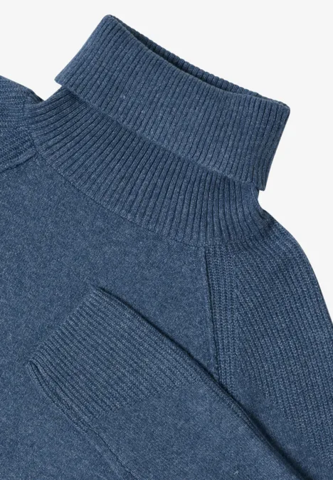 Strukturmix Pullover cotton blue melange