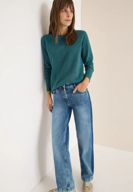 Gezellige trui dark sea green melange