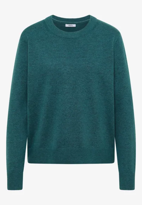 Gezellige trui dark sea green melange