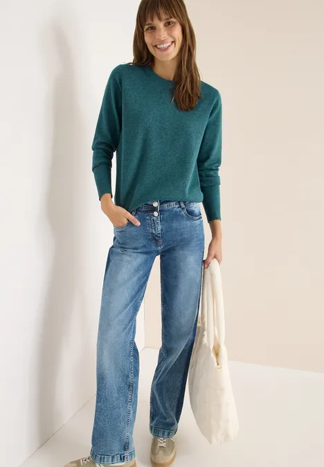 Gezellige trui dark sea green melange