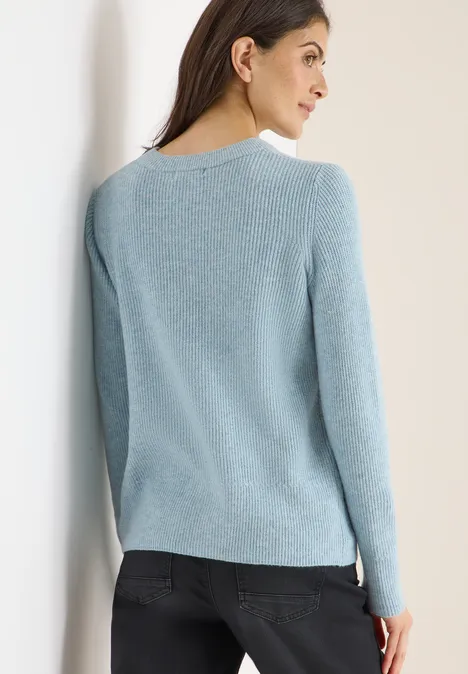 Pull-over avec détails structurés faded blue melange