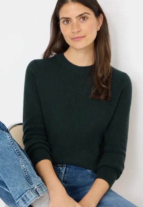 Pullover mit Strukturdetails ink green