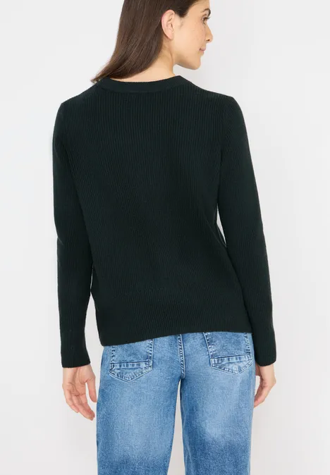 Pullover mit Strukturdetails ink green