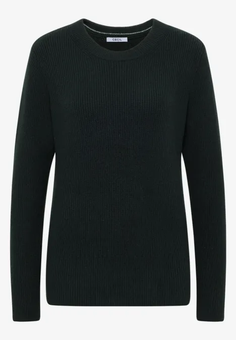 Pullover mit Strukturdetails ink green