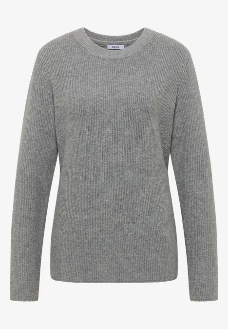 Pullover mit Strukturdetails sporty grey melange