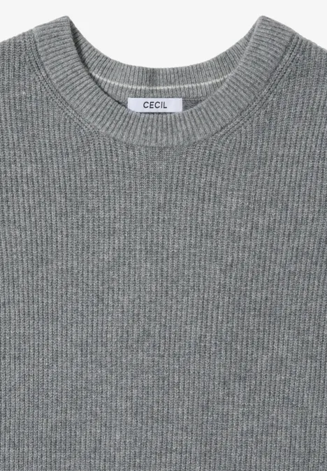 Pullover mit Strukturdetails sporty grey melange