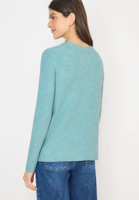 Sweter z teksturowanymi detalami conifere green melange