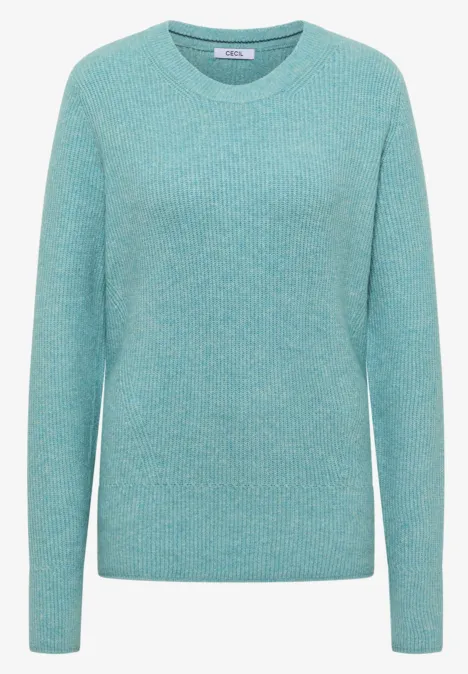 Sweter z teksturowanymi detalami conifere green melange