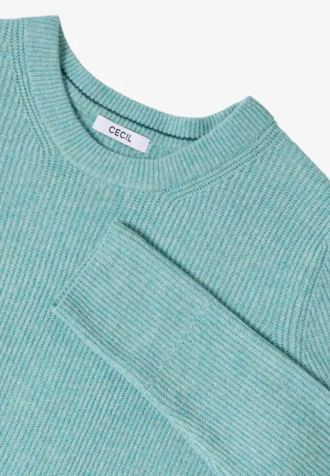 Sweter z teksturowanymi detalami conifere green melange