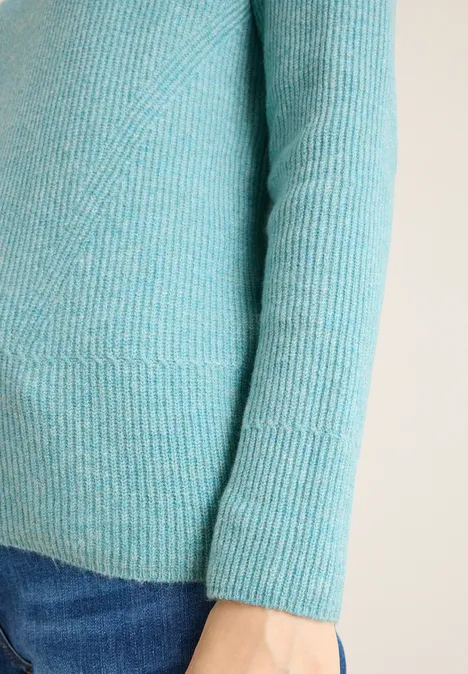 Sweter z teksturowanymi detalami conifere green melange
