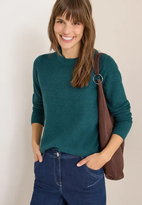 Pullover mit Strukturdetails dark sea green melange