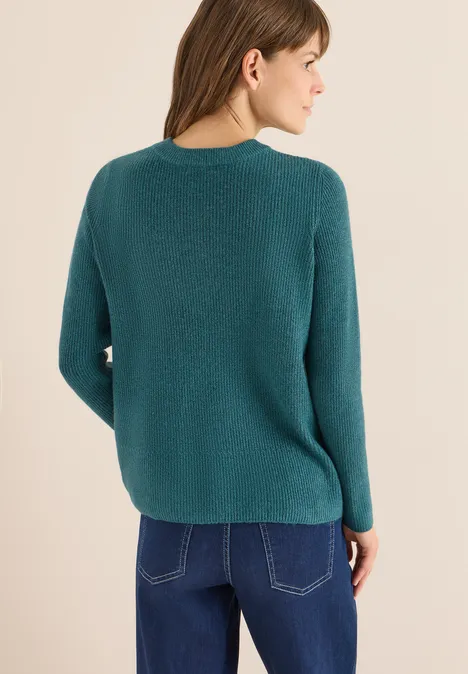 Pullover mit Strukturdetails dark sea green melange