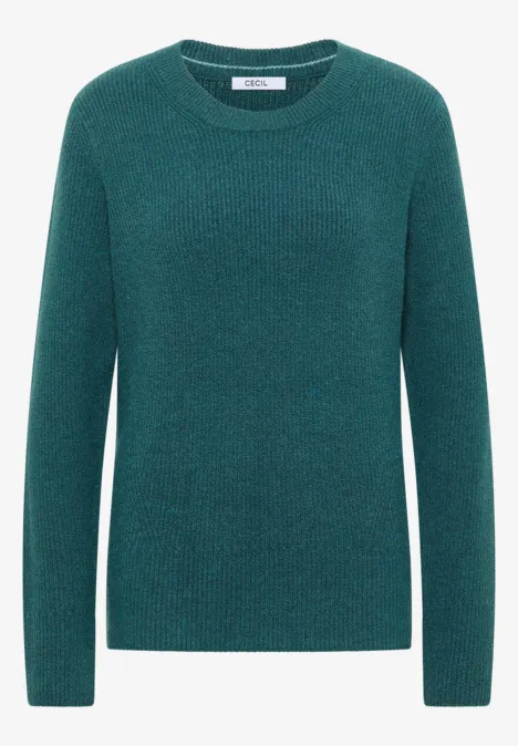 Pullover mit Strukturdetails dark sea green melange