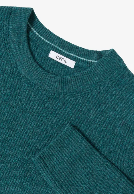 Pullover mit Strukturdetails dark sea green melange