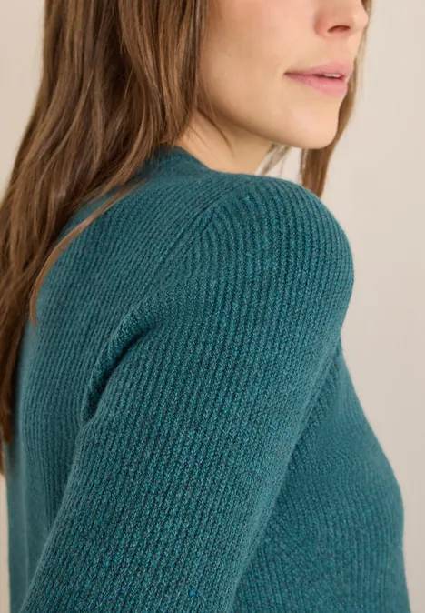 Pullover mit Strukturdetails dark sea green melange