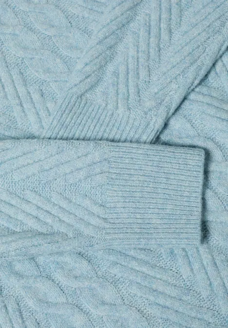 Pull à motif tricoté faded blue melange