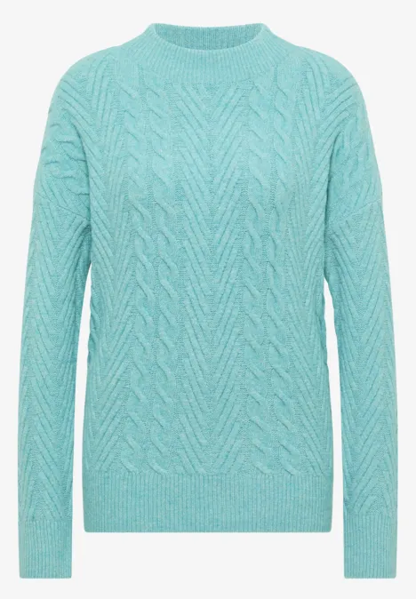 Pullover mit Strickmuster conifere green melange