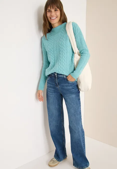 Pullover mit Strickmuster conifere green melange