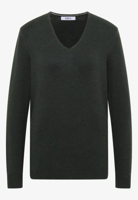 Kuscheliger V-Neck Pullover active khaki melange