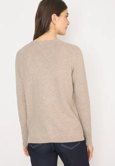 Kuscheliger V-Neck Pullover sandalwood beige melange