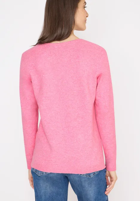 Pull douillet à col en V dark blossom melange