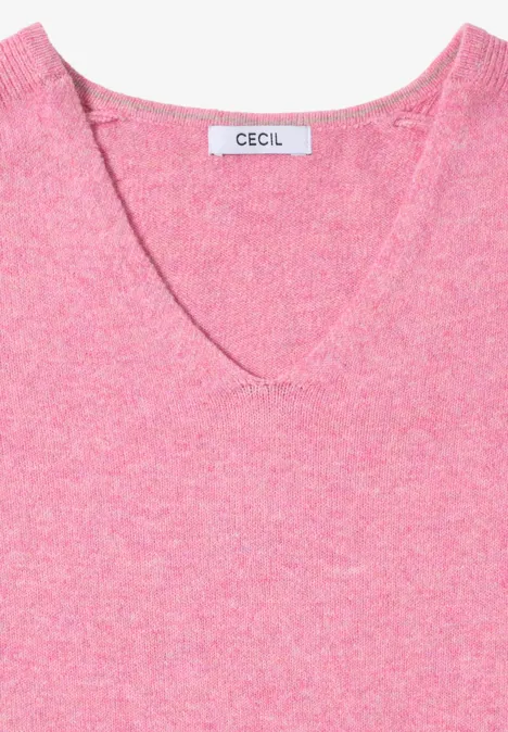 Pull douillet à col en V dark blossom melange