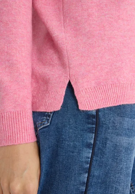 Pull douillet à col en V dark blossom melange
