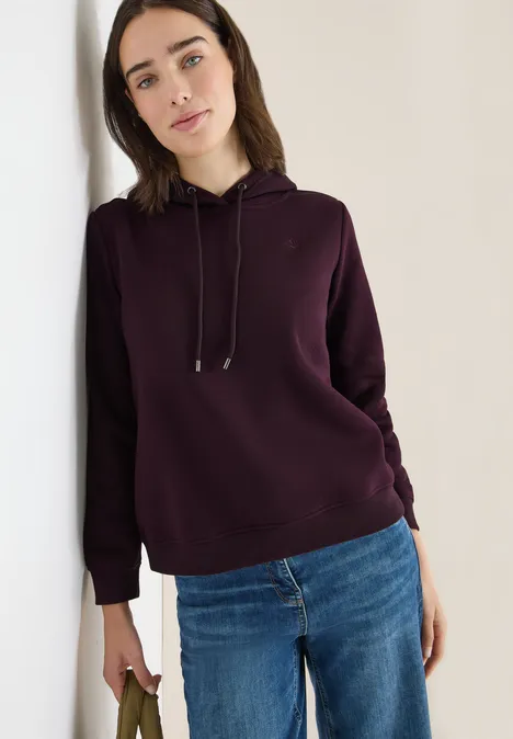 Kapuzen Sweatshirt eggplant red
