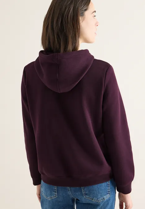 Kapuzen Sweatshirt eggplant red