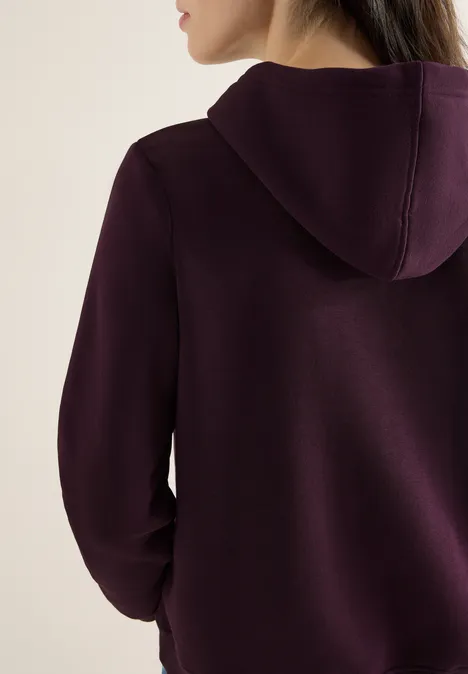 Kapuzen Sweatshirt eggplant red
