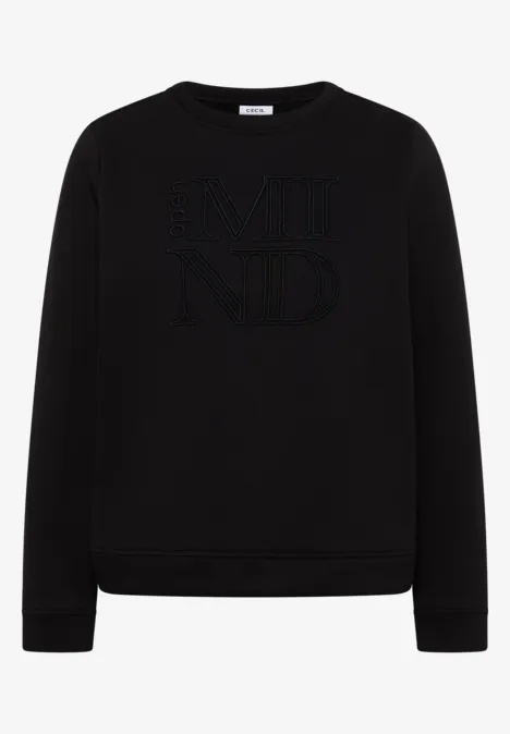 Sweater met borduursel Black Sweater met borduursel Black
