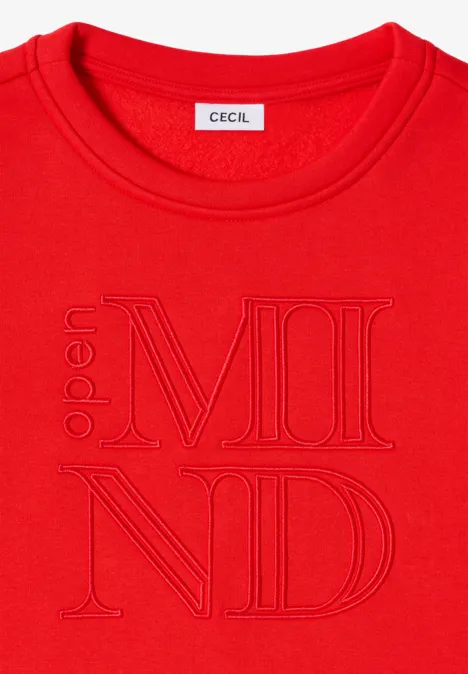 Sweater met borduursel pumpkin orange Sweater met borduursel pumpkin orange