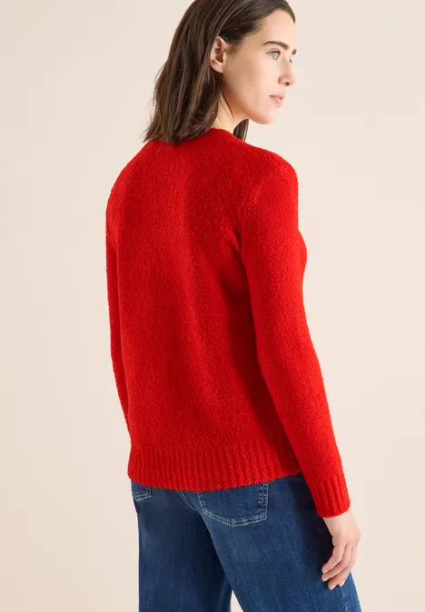 Bouclé V-Neck Pullover pumpkin orange