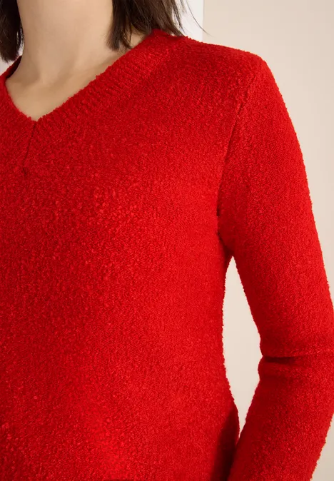 Bouclé V-Neck Pullover pumpkin orange