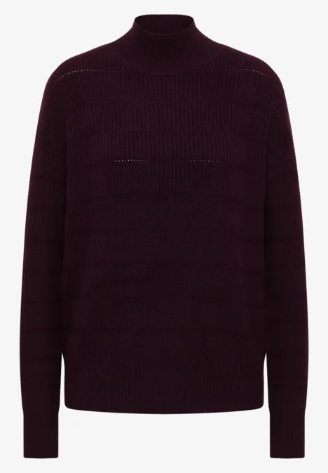 Strukturmix Pullover eggplant red