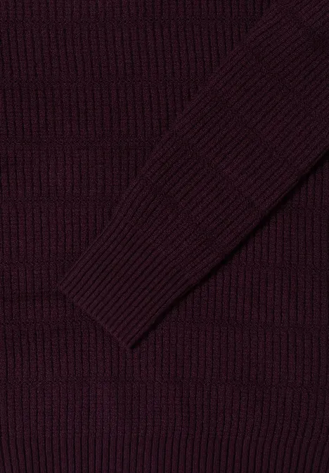 Strukturmix Pullover eggplant red