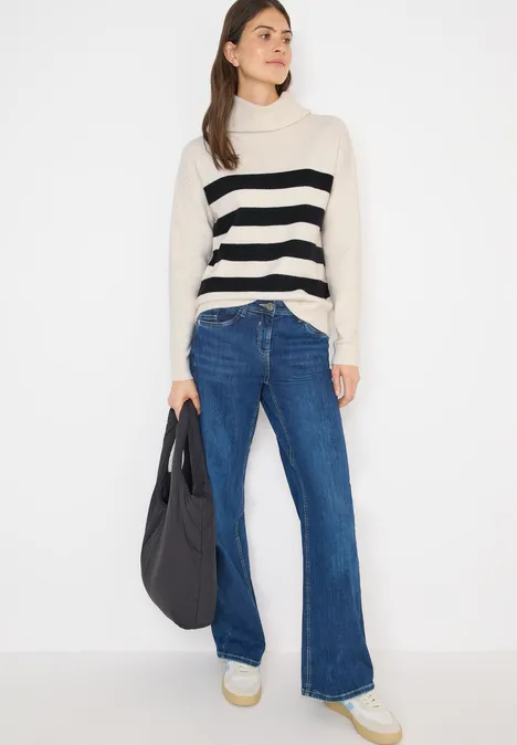 Softer Rollkragenpullover light greige melange