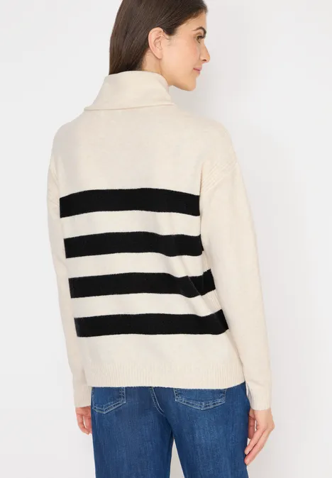 Softer Rollkragenpullover light greige melange