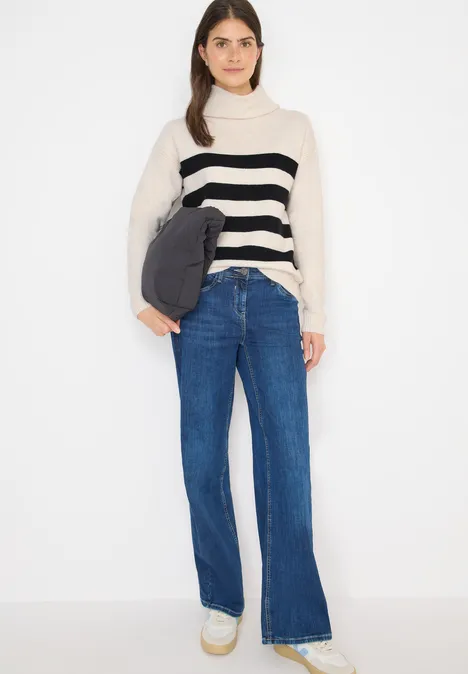 Softer Rollkragenpullover light greige melange