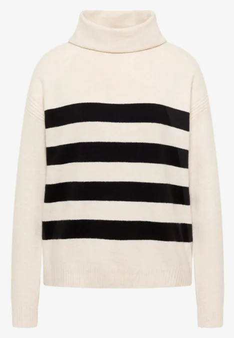 Softer Rollkragenpullover light greige melange