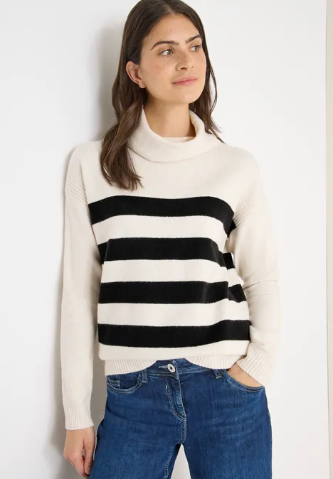 Softer Rollkragenpullover light greige melange