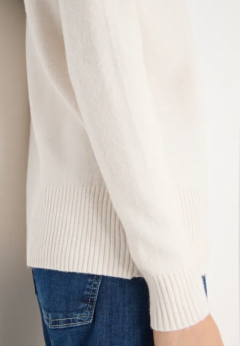 Pull cosy à col tourterelle light greige