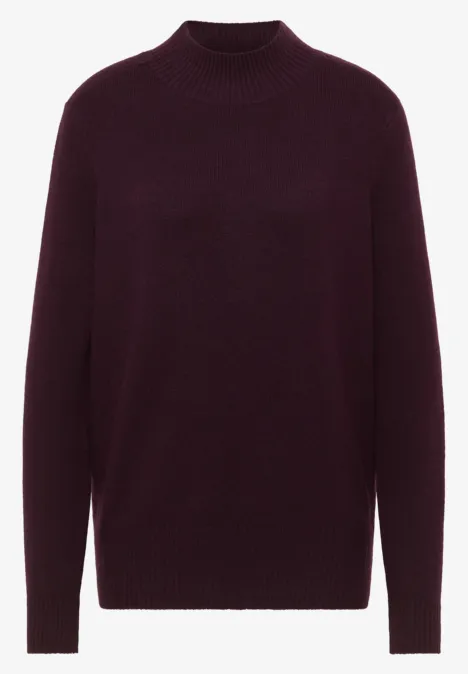 Cosy Turtleneck Pullover eggplant red melange
