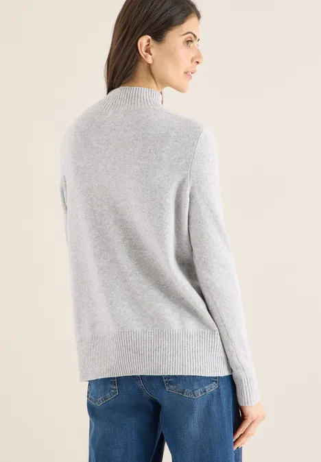 Pull cosy à col tourterelle luna grey melange