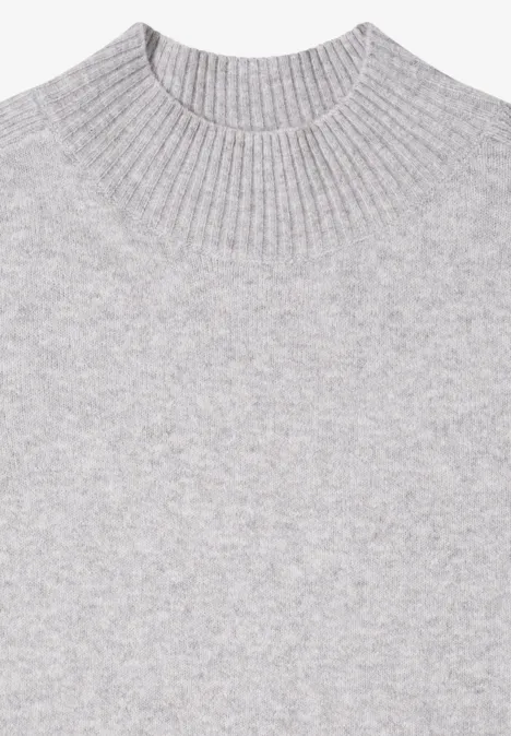 Pull cosy à col tourterelle luna grey melange