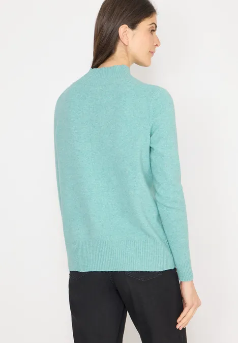 Pull cosy à col tourterelle foam blue melange