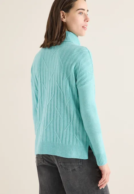 Struktur Rollkragenpullover foam blue melange Struktur Rollkragenpullover foam blue melange