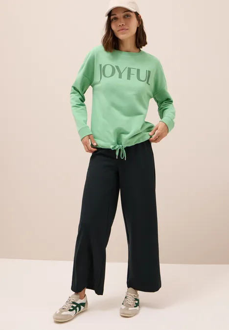 Sweatshirt mit Tunnelzug fennel green