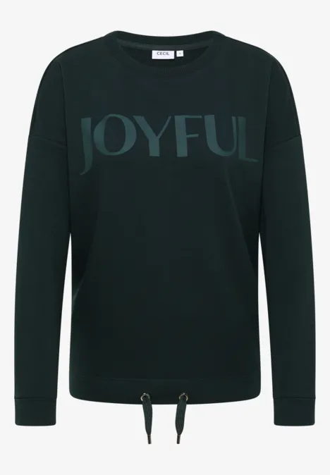 Sweatshirt mit Tunnelzug ink green