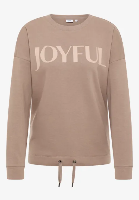 Sweatshirt mit Tunnelzug natural taupe